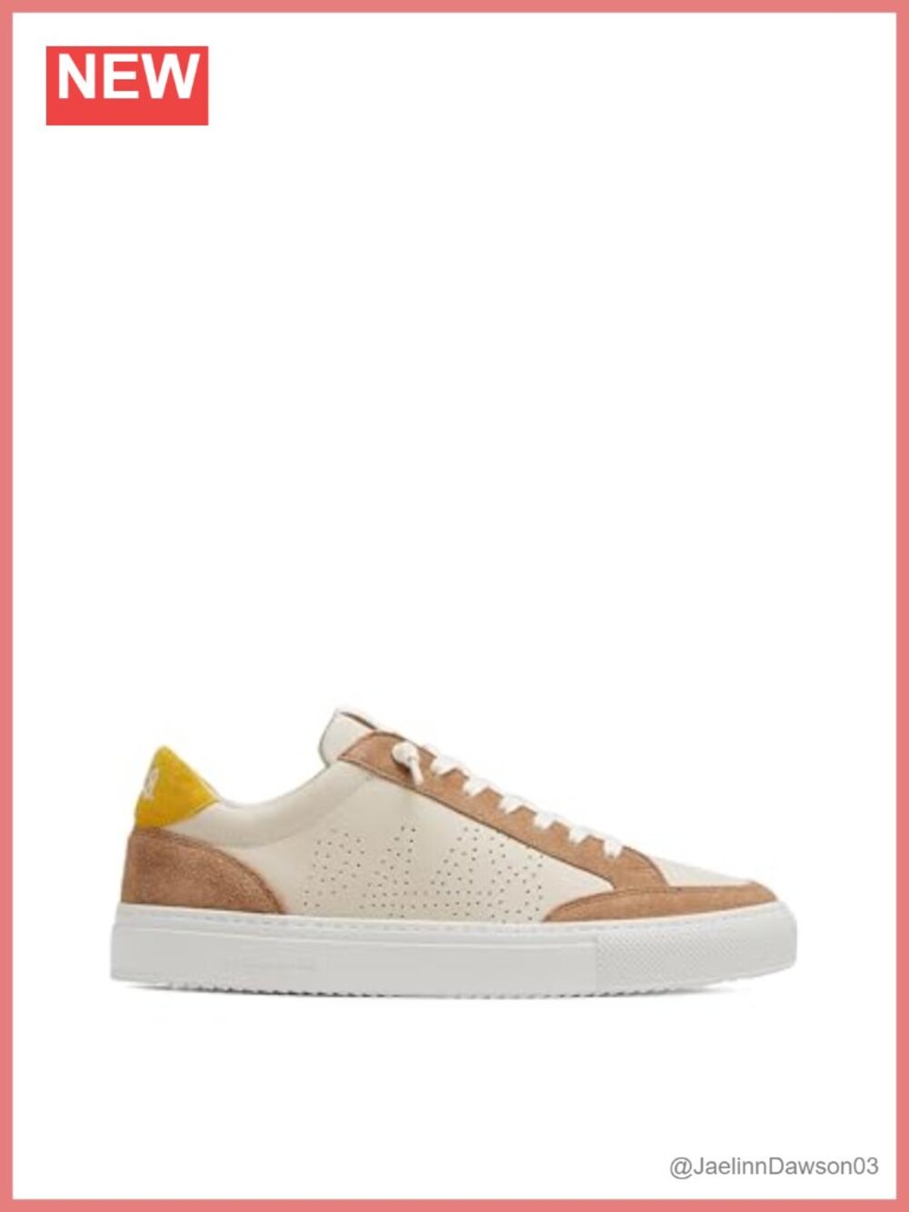Cream Nubuck Leather Perforated Logo Sneakers Made in Portugal